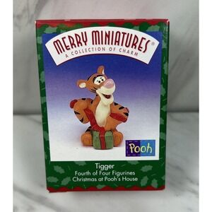 Vintage 1999 Hallmark Merry Miniatures "Tigger" Christmas at Pooh's House